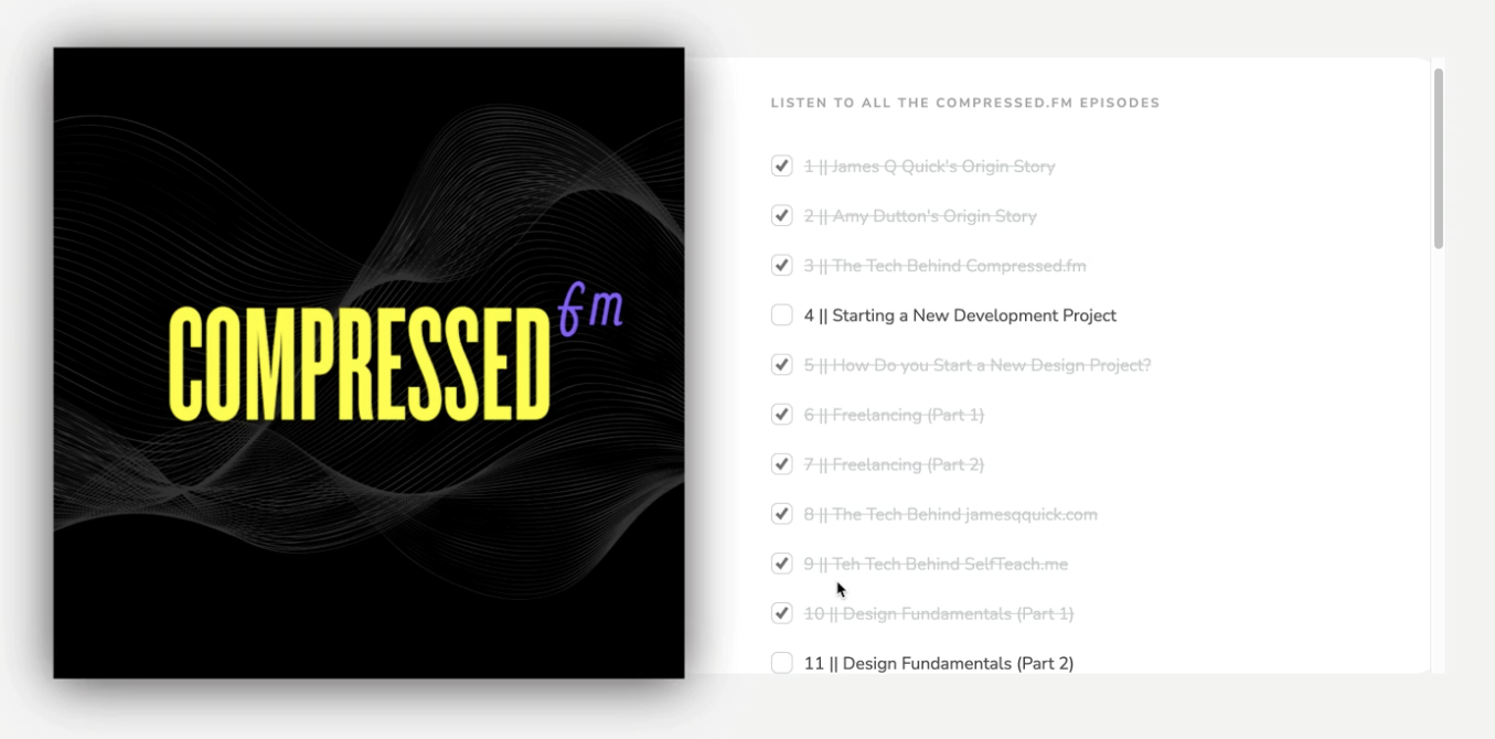 Screenshot of Checklist